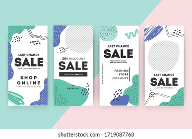 Trendy editable abstract template for social networks stories, vector illustration. Design backgrounds for social media