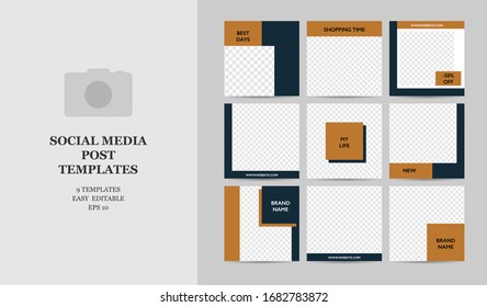 Trendy editable design for social media. Vector Illustration templates. 