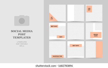 Trendy editable design for social media. Vector Illustration templates. 