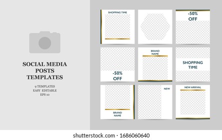 Trendy editable design for social media. Vector Illustration templates. 