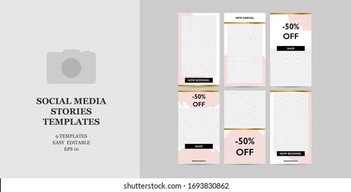 Trendy editable design for social media. Vector Illustration templates. 