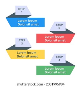 Trendy and editable flat icon of process infographic