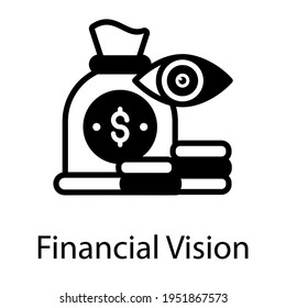 Trendy editable icon of financial vision filled vector 