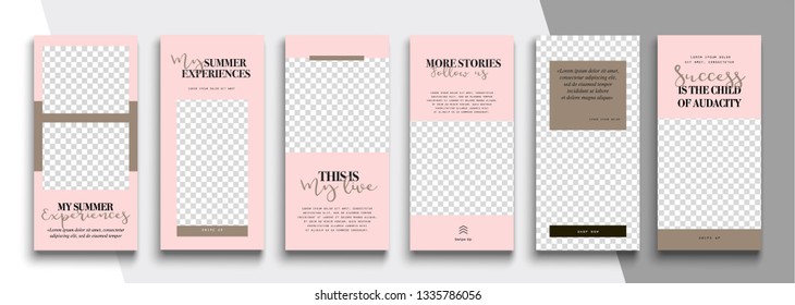 Trendy editable Instagram Stories template. Design  for social media.