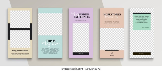 Trendy editable Instagram Stories template. Design  for social media.