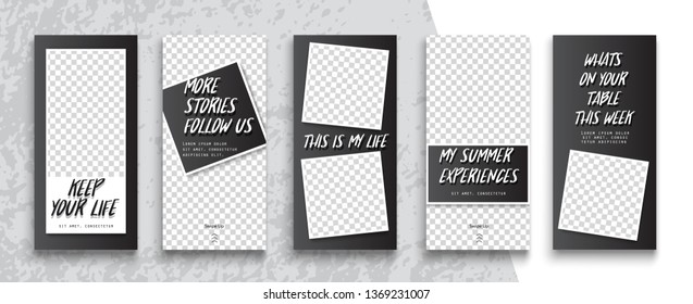 Trendy editable Instagram Stories template. Design  for social media.