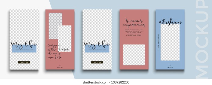 Trendy editable Instagram Stories template. Design for social media.