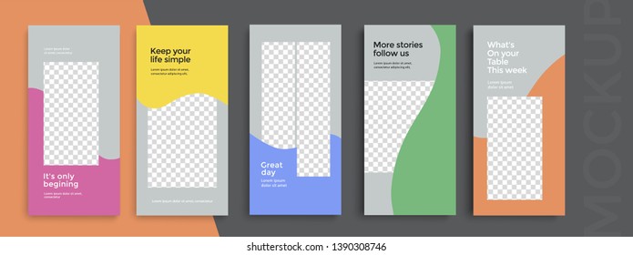 Trendy editable Instagram Stories template. Design  for social media.