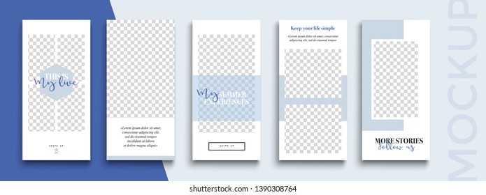 Trendy editable Instagram Stories template. Design  for social media.