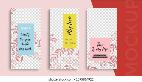 Trendy editable Instagram Stories template. Design  for social media.