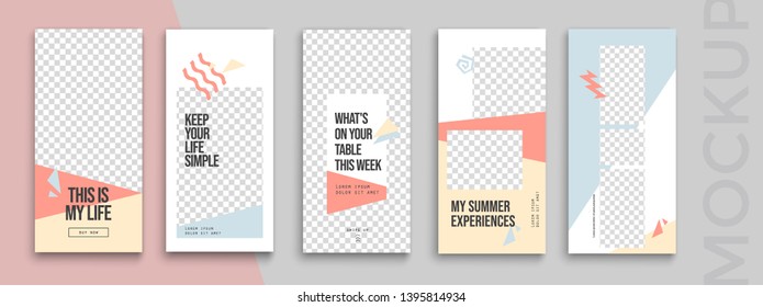 Plantilla de Instagram Stories editable a la moda. Diseño para medios sociales.