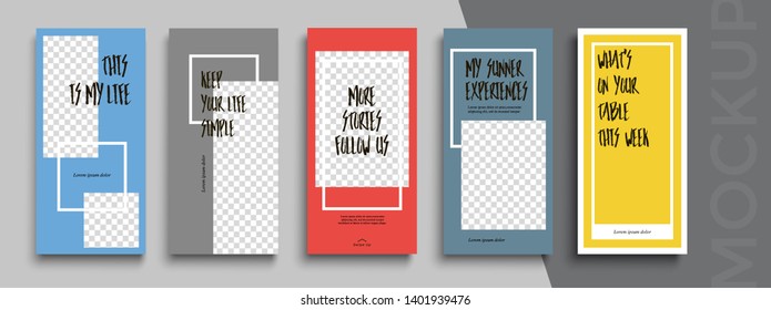 Trendy editable Instagram Stories template. Design  for social media.