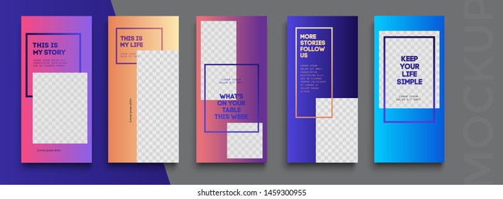 Trendy editable Instagram Stories template. Design  for social media.