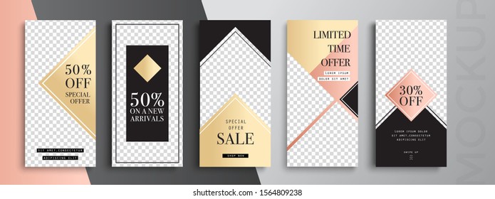 Trendy editable Instagram Stories template. Design  for social media. Flash Sale