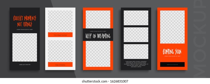 Trendy editable Instagram Stories template. Design  for social media.