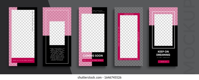 Trendy editable Instagram Stories template. Design  for social media.