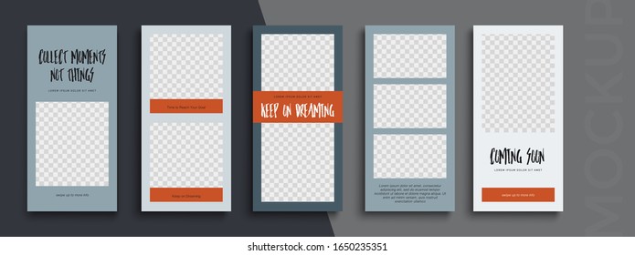 Trendy editable Instagram Stories template. Design  for social media.