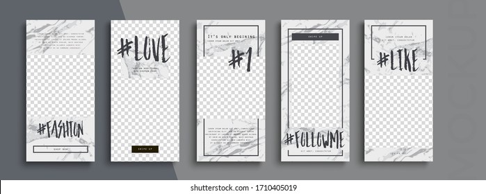 Trendy editable Instagram Stories template. Design  for social media.