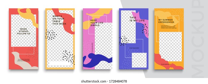 Trendy editable Instagram Stories template. Design  for social media.