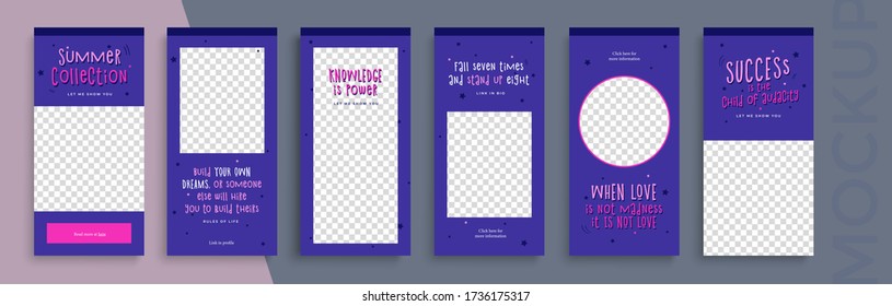 Trendy editable Instagram Stories template. Design  for social media.