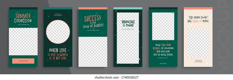 Trendy editable Instagram Stories template. Design  for social media.