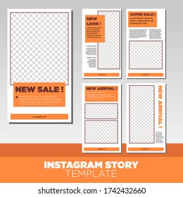 Trendy editable Instagram Stories template. Design for social media.