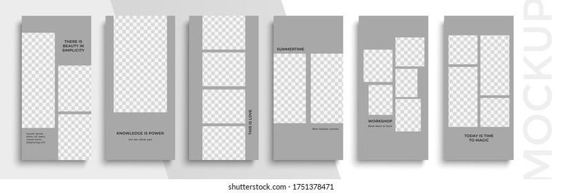 Trendy editable Instagram Stories template. Design  for social media.