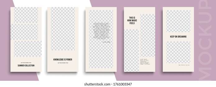 Trendy editable Instagram Stories template. Design  for social media.