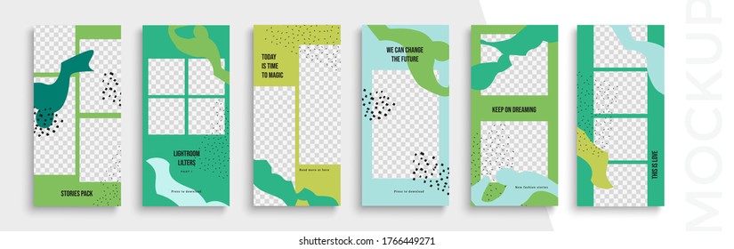 Trendy editable Instagram Stories template. Design  for social media.