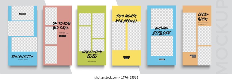 Trendy editable Instagram Stories template. Design  for social media. Flash Sale