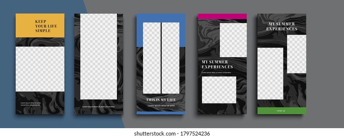 Trendy editable Instagram Stories template. Design  for social media.