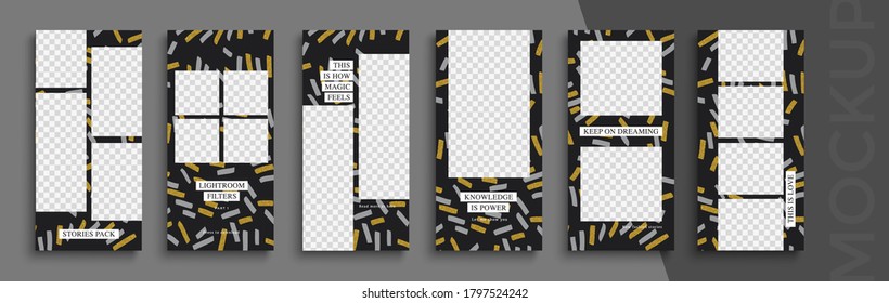 Trendy editable Instagram Stories template. Design for social media.