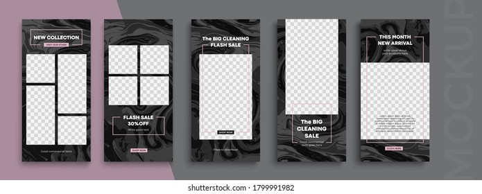 Trendy editable Instagram Stories template. Design  for social media.