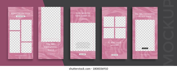 Trendy editable Instagram Stories template. Design  for social media.