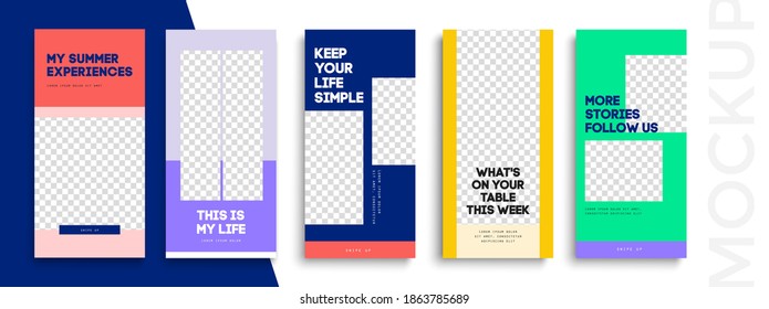 Trendy editable Instagram Stories template. Design  for social media.
