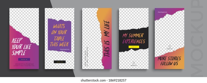 Trendy editable Instagram Stories template. Design  for social media.