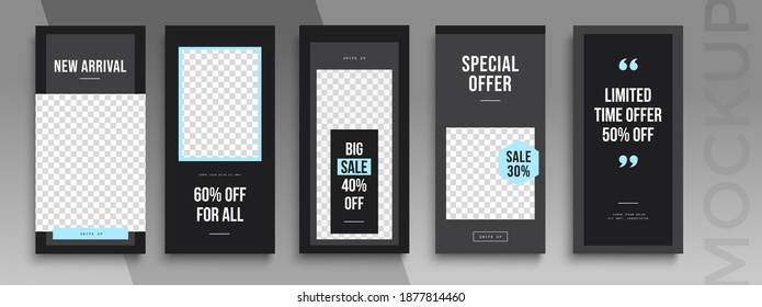 Trendy editable Instagram Stories template. Design  for social media. Flash Sale