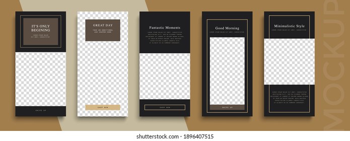 Trendy editable Instagram Stories template. Design  for social media.