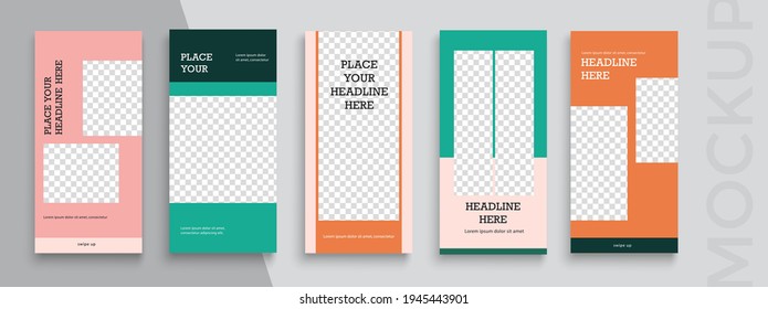 Trendy editable Instagram Stories template. Design  for social media.