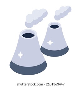 Trendy editable isometric icon of chimneys 

