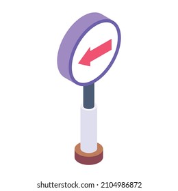 Trendy editable isometric icon of direction banner 

