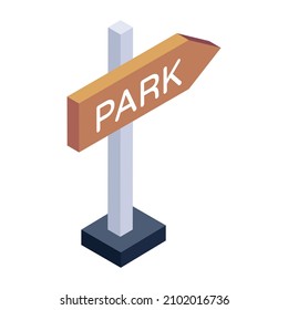 Trendy editable isometric style icon of road directions  

