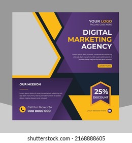 Trendy Editable Professional digital business agency marketing social media post and banner template design. Promotion Corporate advertising Web Banner Ads Stories flyer poster vector