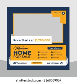 Trendy Editable real estate house sale and home rent advertising geometric modern square Social media post banner layouts set for digital marketing agency. Business elegant Promotion template design. 