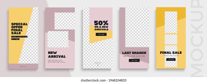 Trendy editable Sale Stories template. Design  for social media.