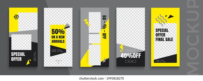 Trendy editable Sale Stories template. Design  for social media.
