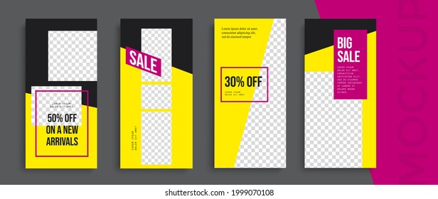 Trendy editable Sale Stories template. Design  for social media.