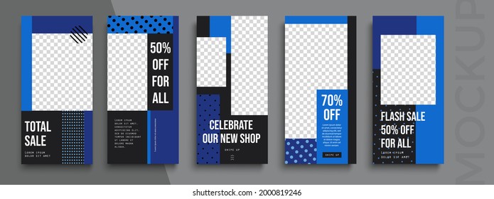 Trendy editable Sale Stories template. Design  for social media.