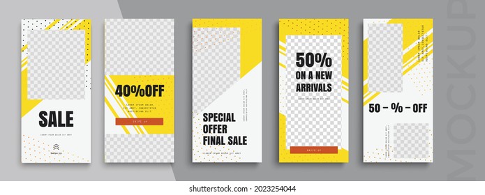 Trendy editable Sale Stories template. Design  for social media.