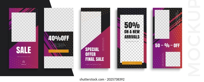 Trendy editable Sale Stories template. Design  for social media.